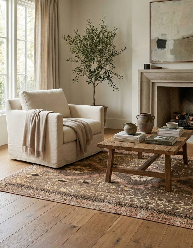 Detail image of 4' x 6' 6  Hand Knotted Ultra Vintage Persian Wool Rug