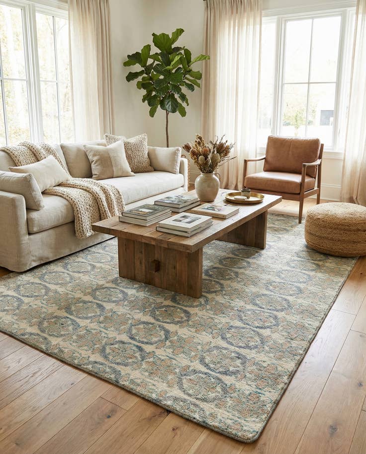 Detail image of 5' 6 x 8' 4 Hand Knotted Darya Wool Rug