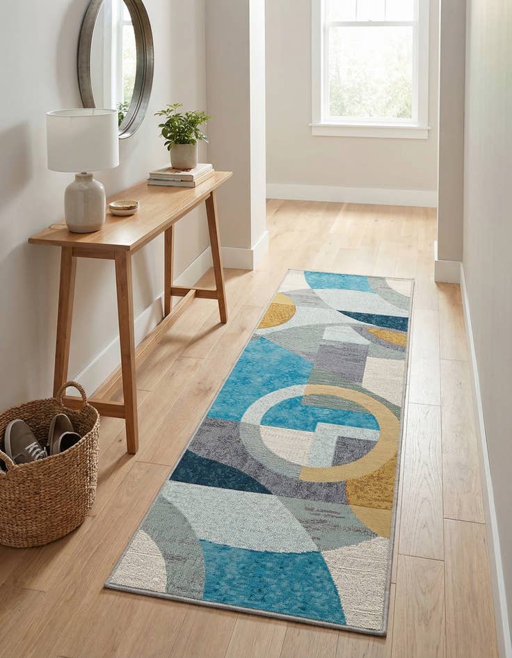 Detail image of 2' x 6' 1  Washable Modern Indoor / Outdoor Runner Rug