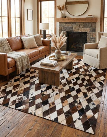 4' 8 x 6' 9 Cowhide Stocks Rug