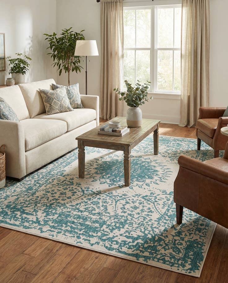 Detail image of 7' 10 x 10' Easy-Clean Traditional Indoor / Outdoor Rug