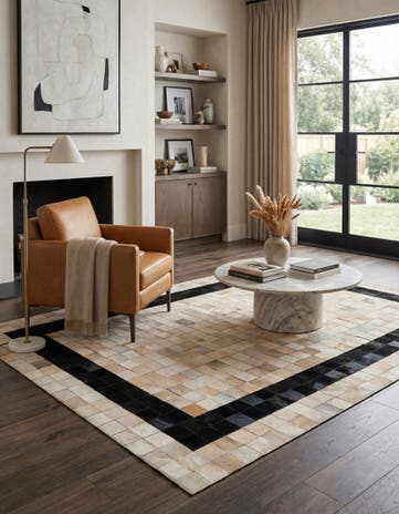 5' x 8' Cowhide Leather Rug