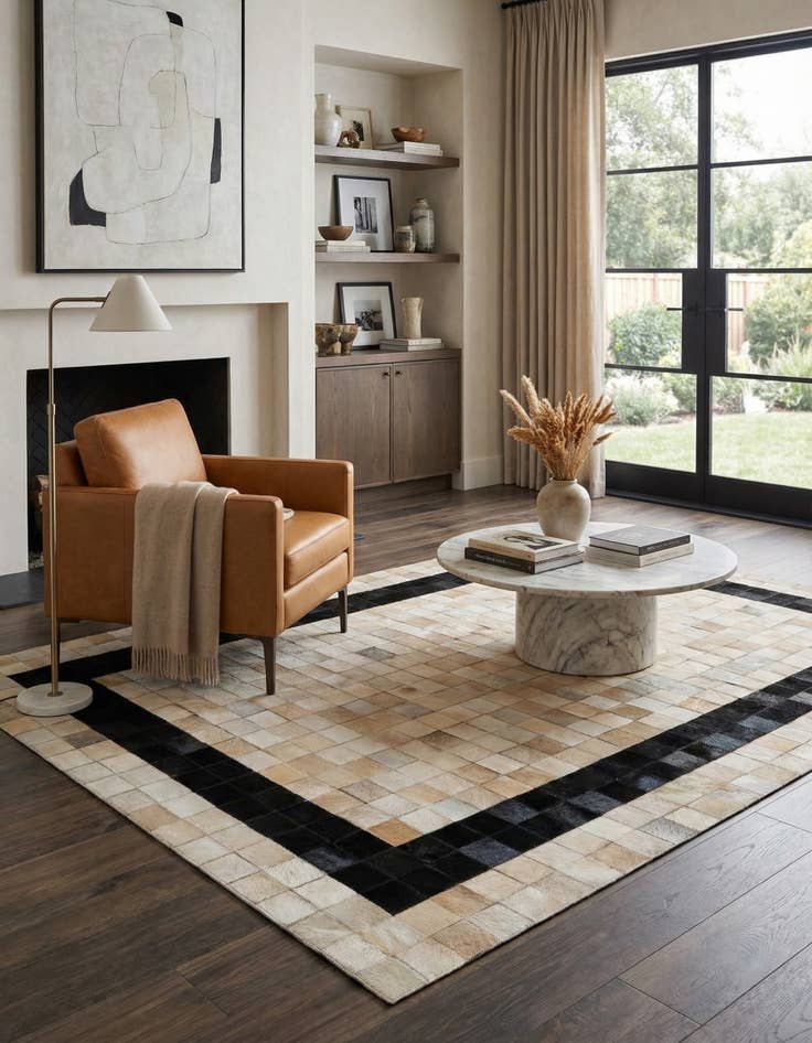 Detail image of  5' x 8' Cowhide Leather Rug