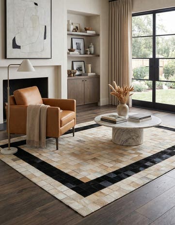 5' x 8' Cowhide Leather Rug