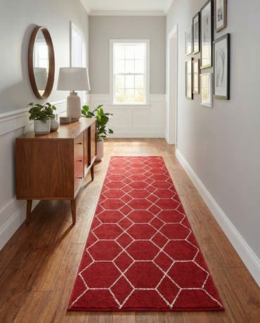  2' 7 x 12' Lattice Frieze Runner Rug