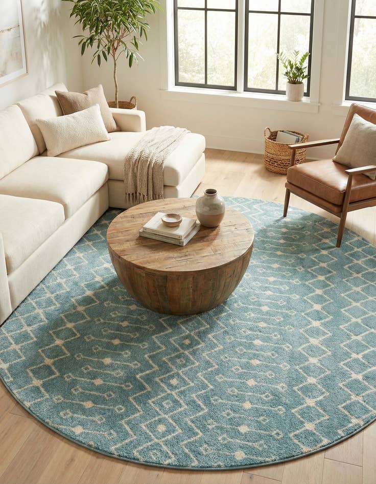Detail image of  10' x 10' Moroccan Trellis Round Rug