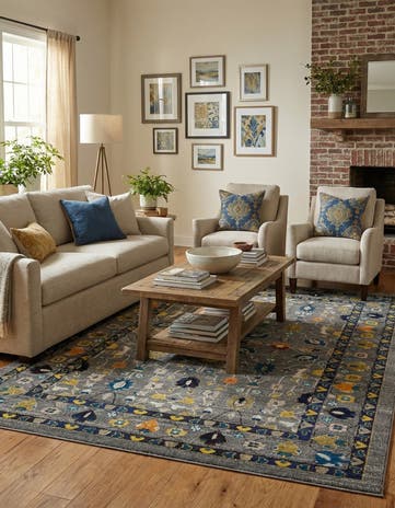9' x 12' Washable Fleur Rug