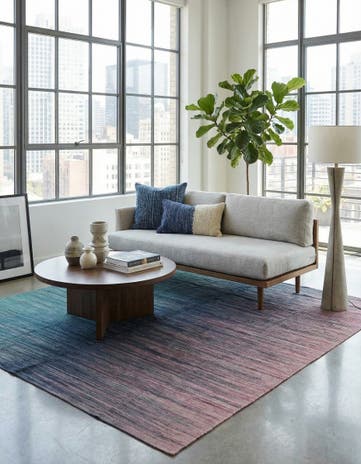 7' 9 x 9' 6 Hand Woven Kilim Modern Wool Rug
