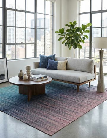 7' 9 x 9' 6 Hand Woven Kilim Modern Wool Rug
