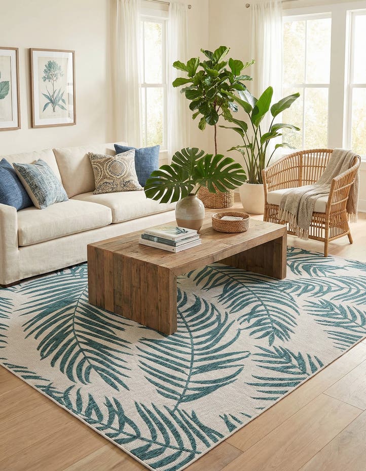 9' x 12' Easy-Clean Botanical Indoor / Outd...