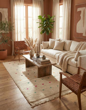 3' 8 x 6' 7 Hand Knotted Moroccan Wool Rug