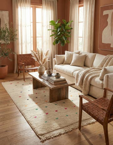 3' 8 x 6' 7 Hand Knotted Moroccan Wool Rug