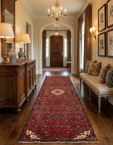 3' x 10' Hamedan Wool Runner Rug