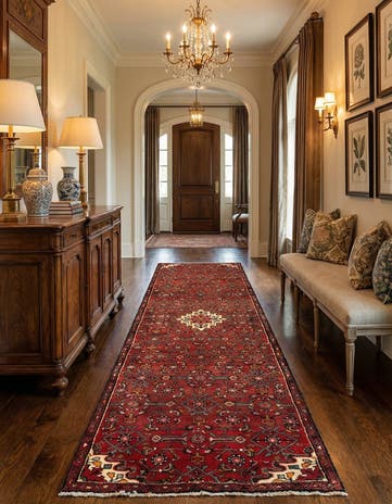 3' x 10' Hamedan Wool Runner Rug