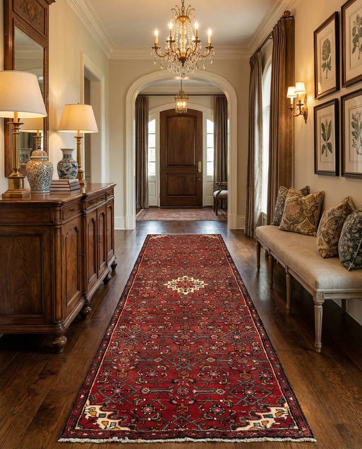 Detail image of 3' x 10' Hamedan Wool Runner Rug