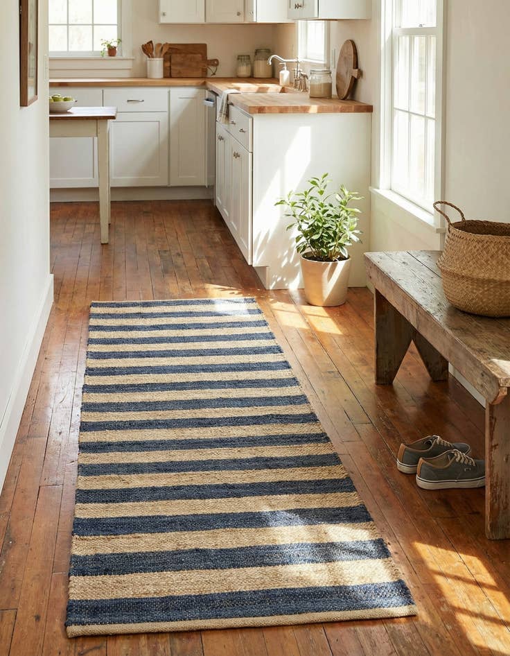 Detail image of  2' 7 x 10'  Hand Braided Jute Runner Rug