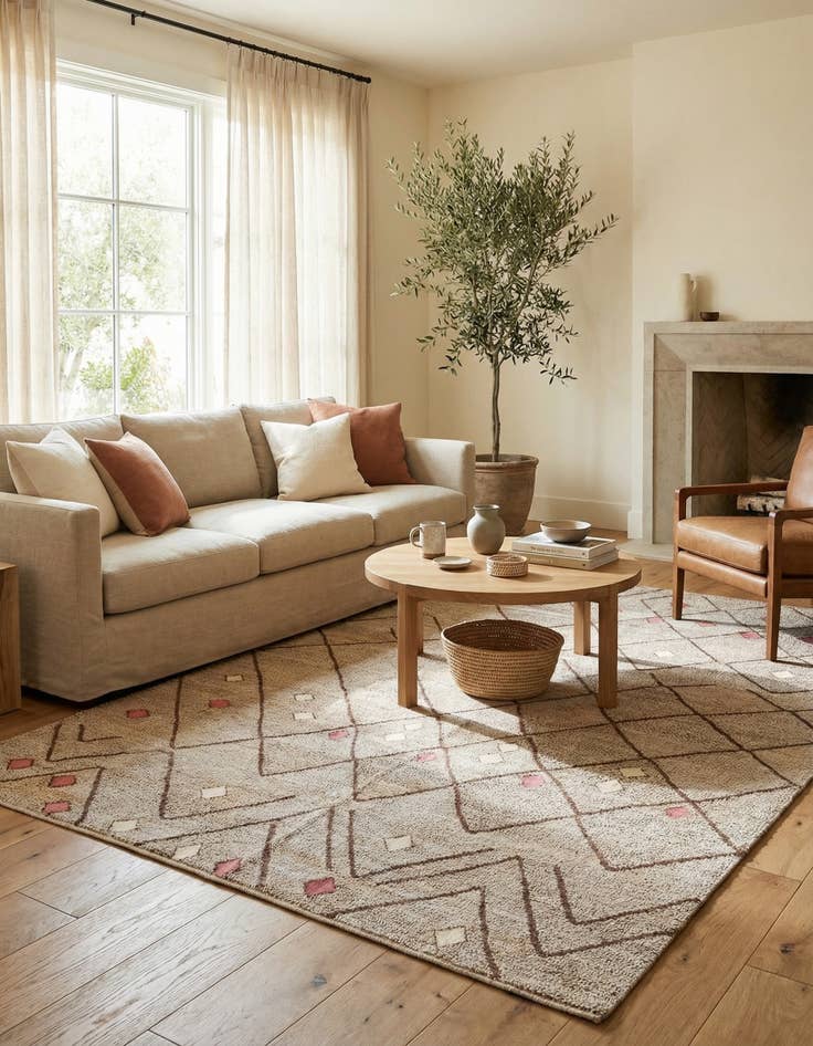 Detail image of 6' 10 x 9' 9  Hand Woven Kilim Modern Wool Rug