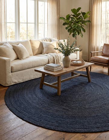 8' x 8' Handmade Braided Jute Round Rug