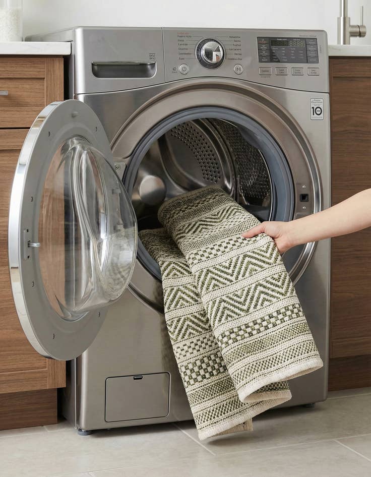 Detail image of 1' 4 x 1' 4  Washable Striped Indoor / Outdoor Sample Rug