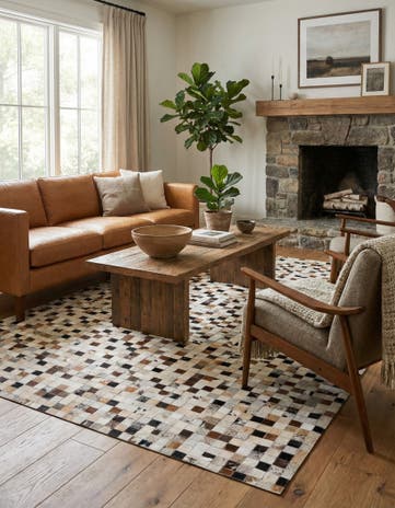 5' x 7' 10 Cowhide Stocks Rug
