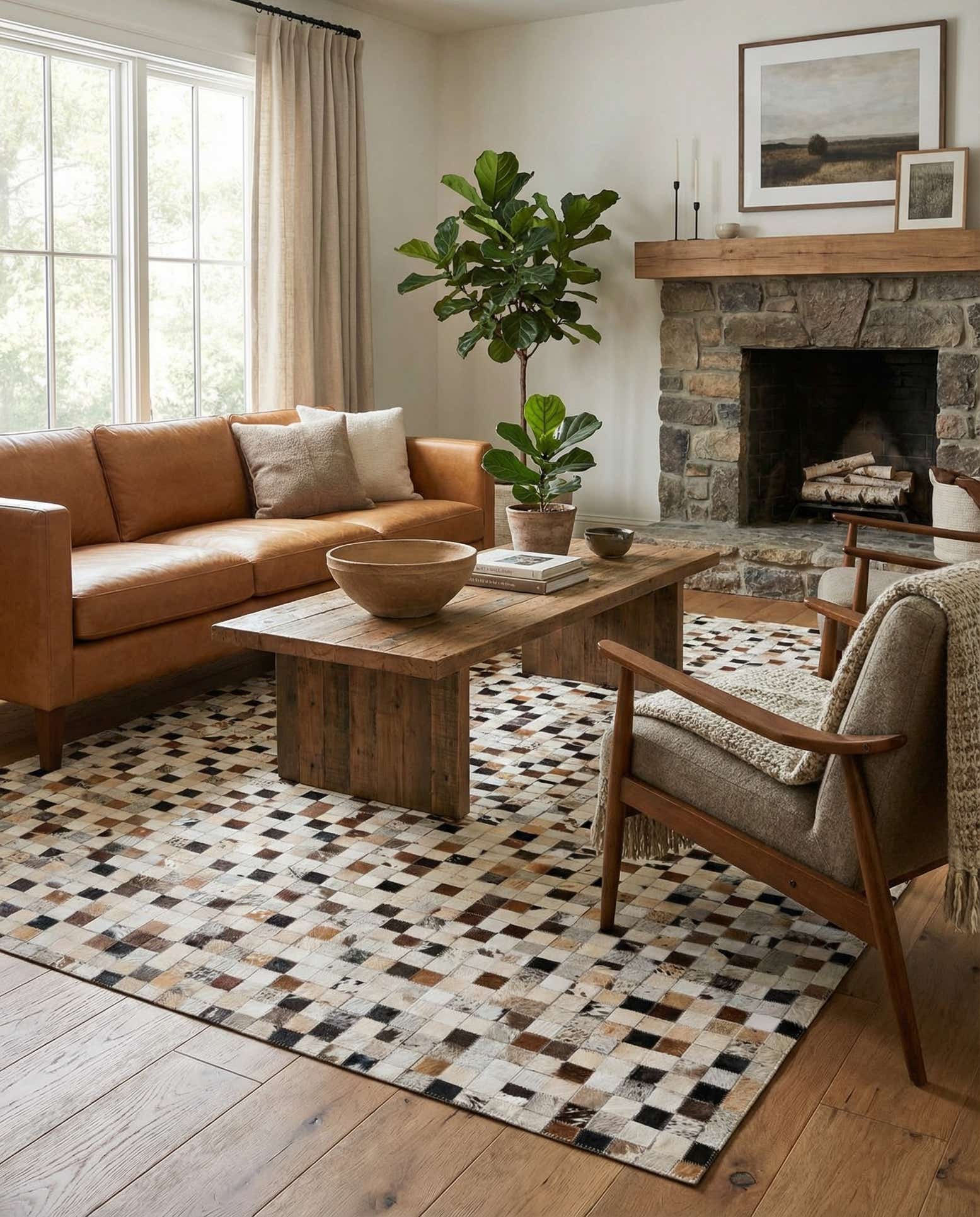 5' x 7' 10 Cowhide Stocks Rug