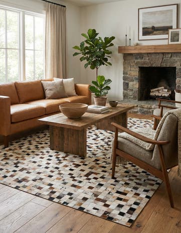 5' x 7' 10 Cowhide Stocks Rug