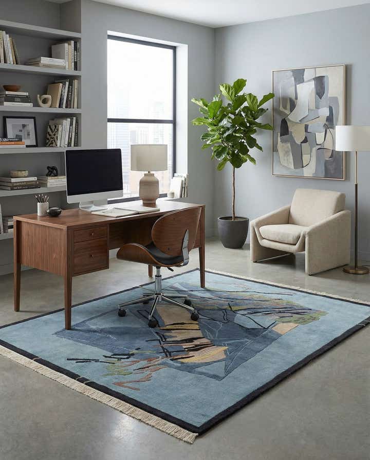 5' x 6' 5 Hand Knotted Tibet Wool Rug