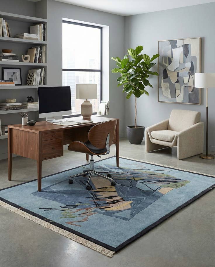 Detail image of 5' x 6' 5 Hand Knotted Tibet Wool Rug