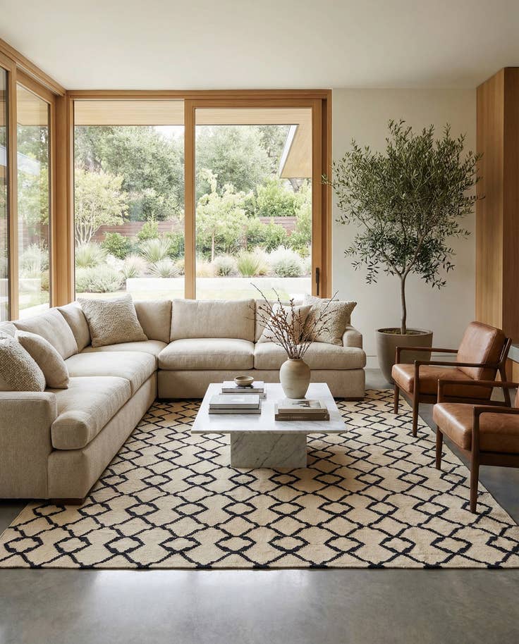 Detail image of 7' 2 x 10' Hand Woven Kilim Modern Wool Rug