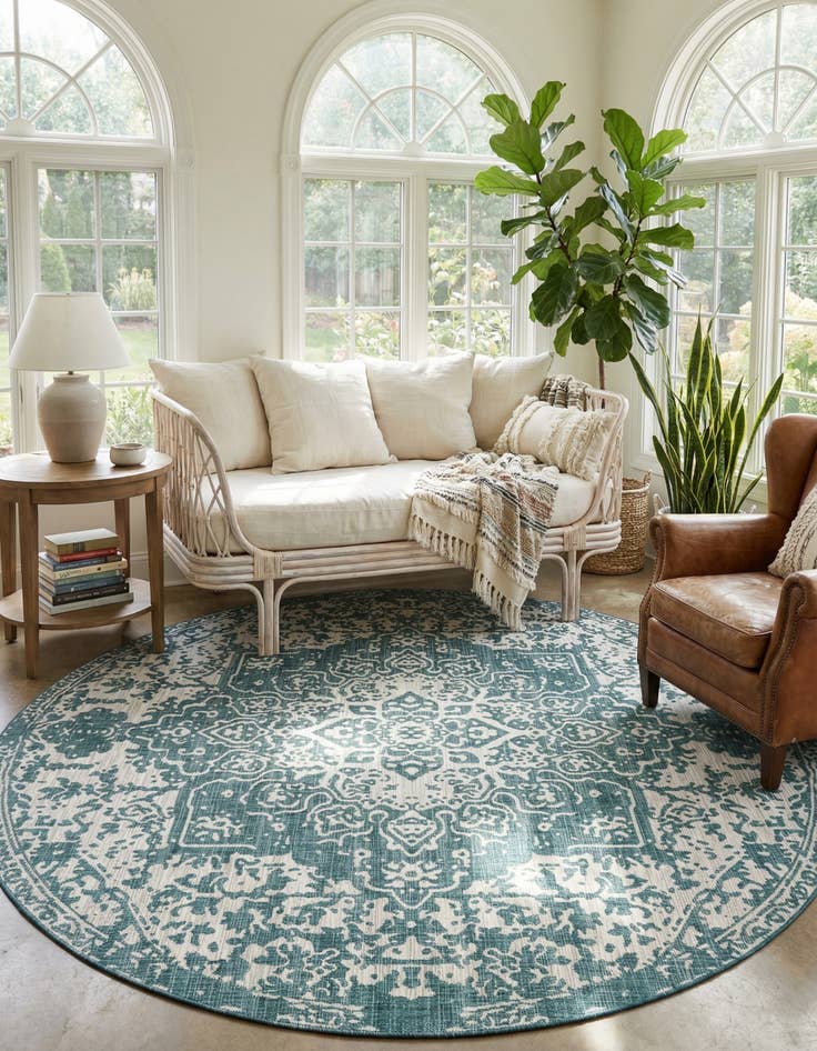 Detail image of 10' 8 x 10' 8 Easy-Clean Jill Zarin Dubai Indoor / Outdoor Round Rug