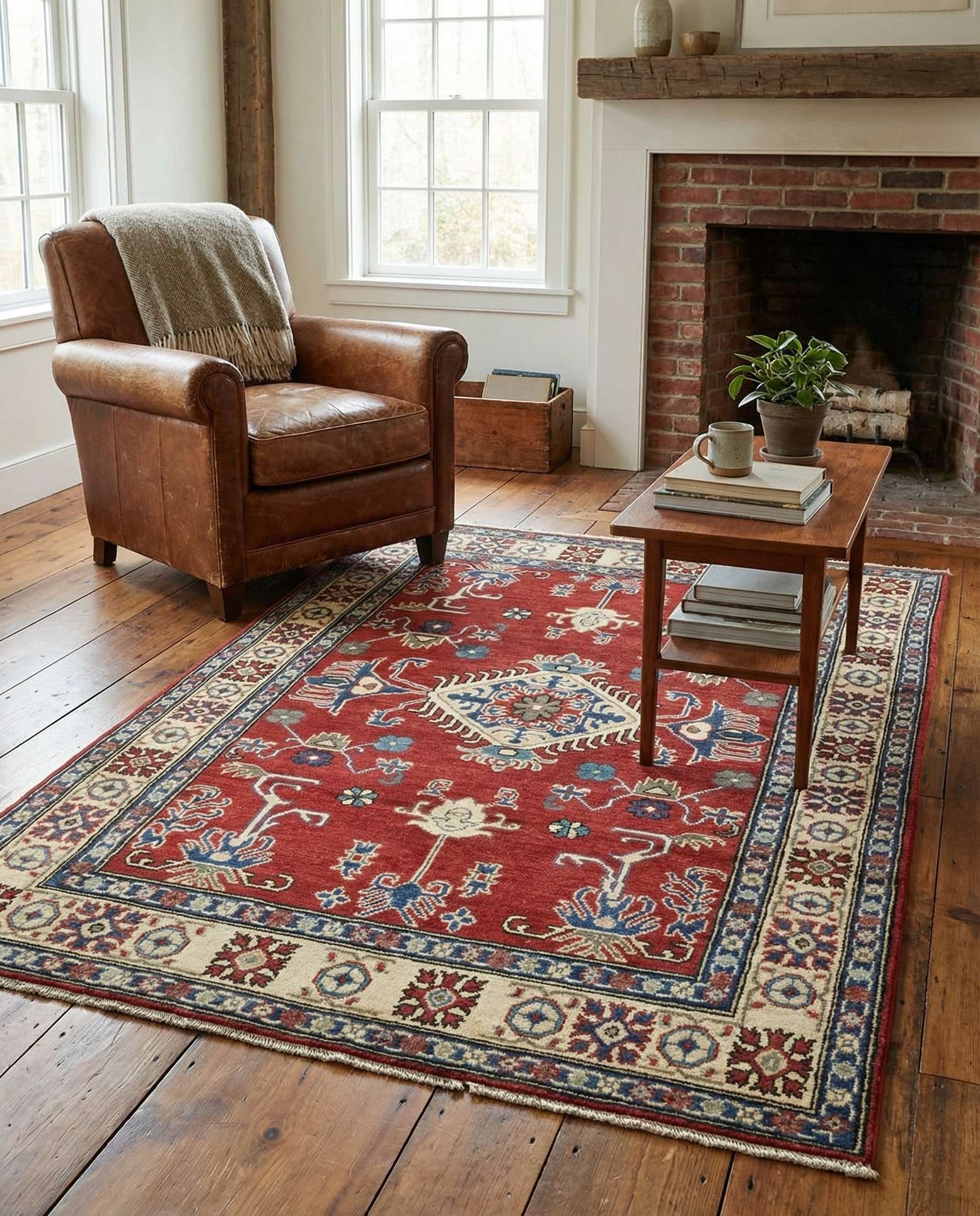 3' 10 x 5' 10 Hand Knotted Kazak Rug