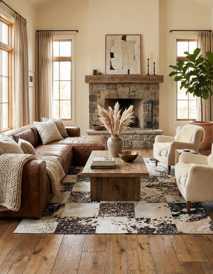 Detail image of  5' 1 x 8' Cowhide Rug