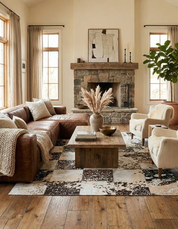 5' 1 x 8' Cowhide Rug