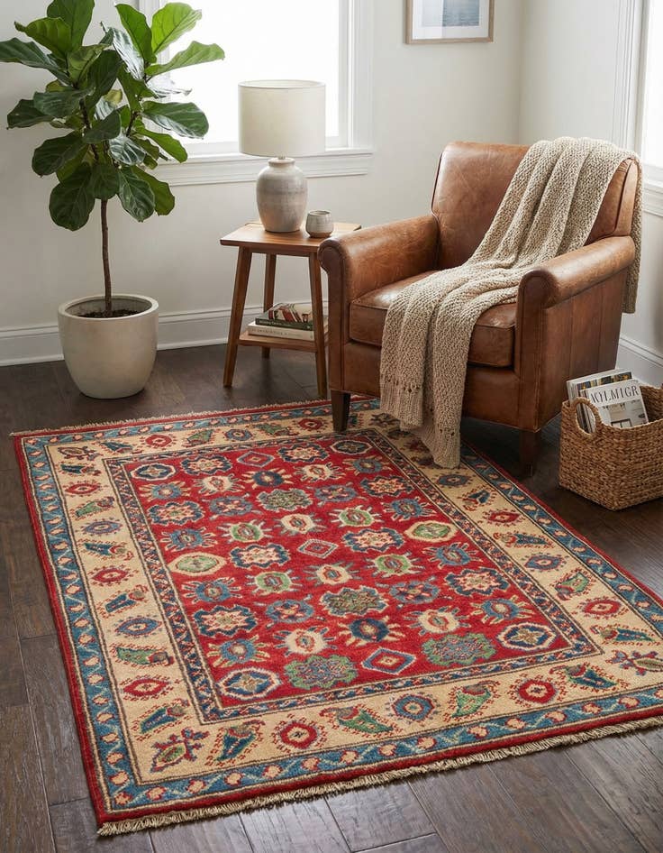 Detail image of 2' 9 x 4'  Hand Knotted Kazak Rug