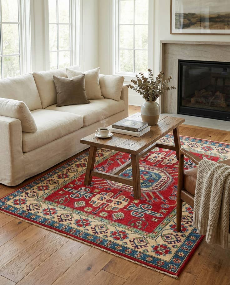 Detail image of 5' x 6' 10 Hand Knotted Kazak Rug