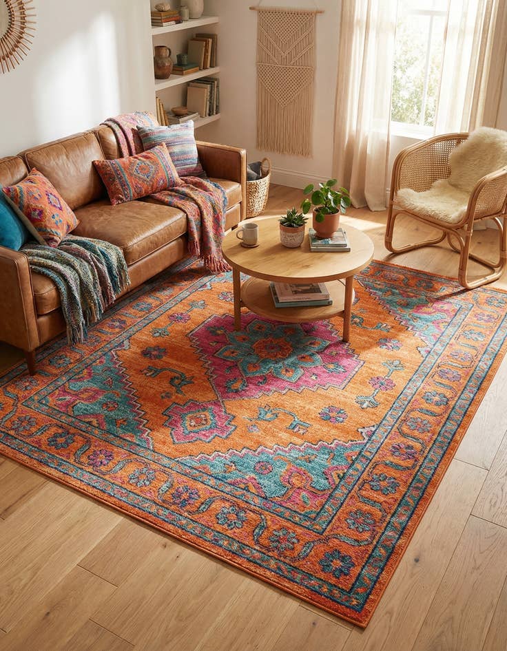 Detail image of 5' 3 x 5' 3  Washable Aruba Indoor / Outdoor Square Rug