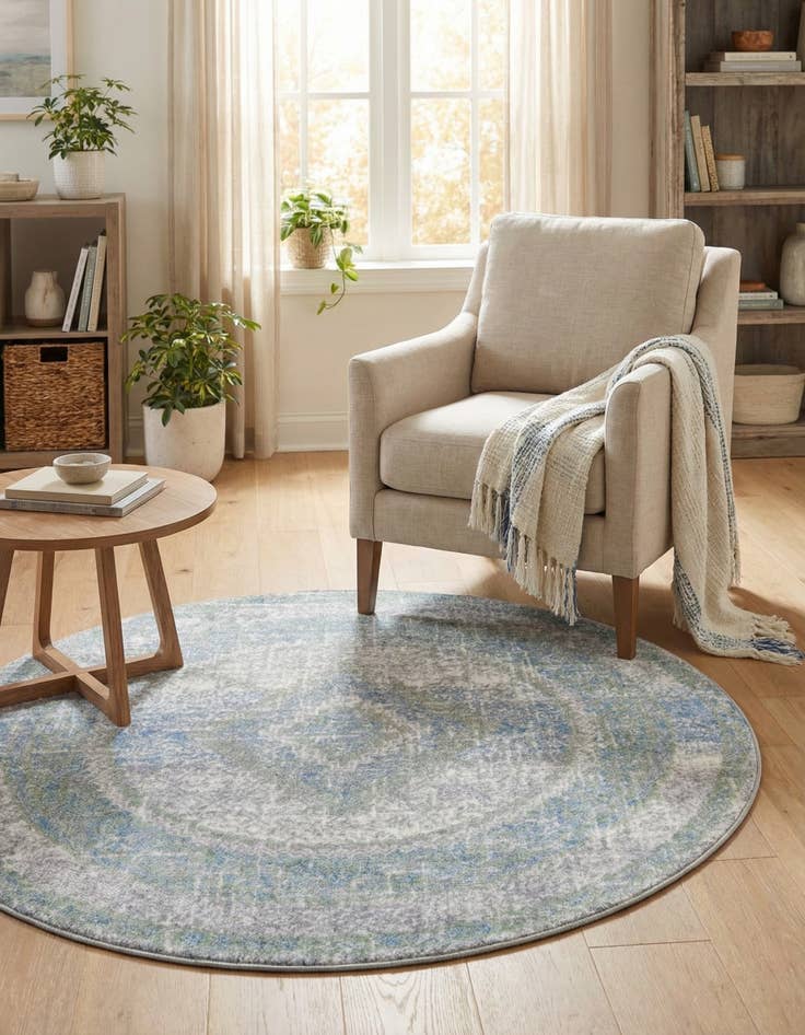 Detail image of 3' 3 x 3' 3 Kamala Washable Round Rug