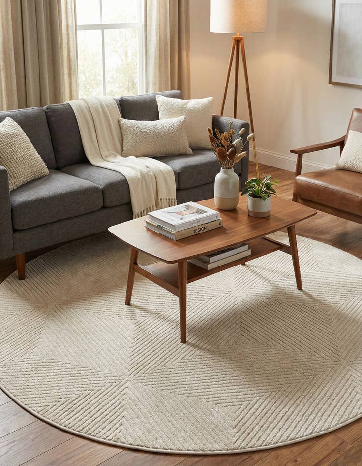 Detail image of 5' x 5'  Washable Sabrina Soto Indoor / Outdoor Round Rug