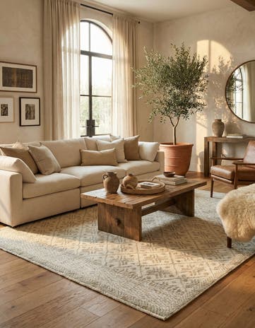 7' 10 x 9' 10 Hand Knotted Moroccan Wool Rug