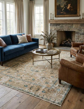 8' 5 x 11' 6 Hand Knotted Ultra Vintage Persian Wool Rug