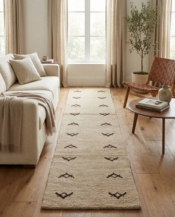 Detail image of 2' 9 x 11' 8 Hand Knotted Moroccan Wool Runner Rug