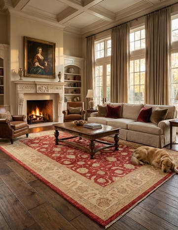 10' x 13' Hand Knotted Peshawar Ziegler Rug