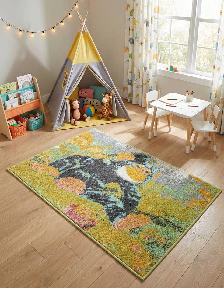 Detail image of 2' 2 x 3' 1 Gorilla Whimsy Kids Rug