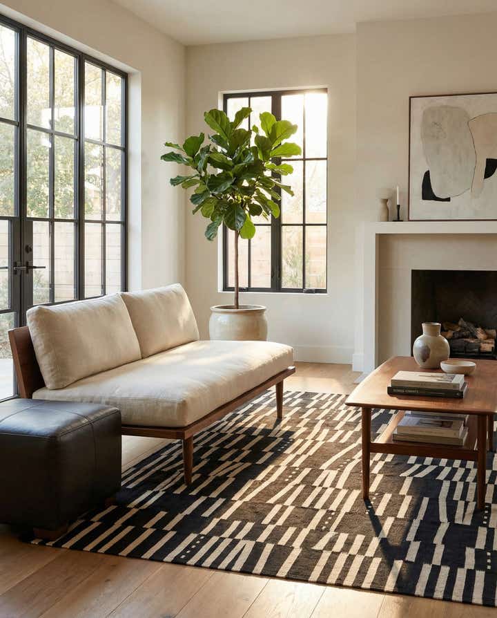 6' 8 x 9' 8 Hand Woven Kilim Modern Wool Rug