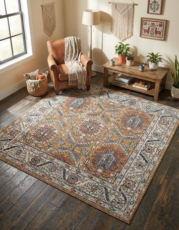 Mustard Yellow Nyla Square Rug