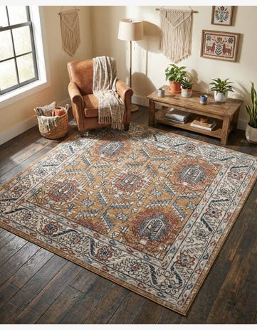 Mustard Yellow Nyla Square Rug