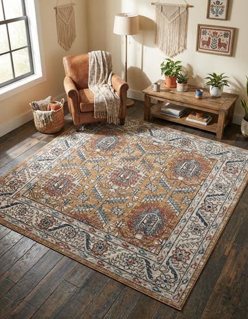 Mustard Yellow Nyla Square Rug