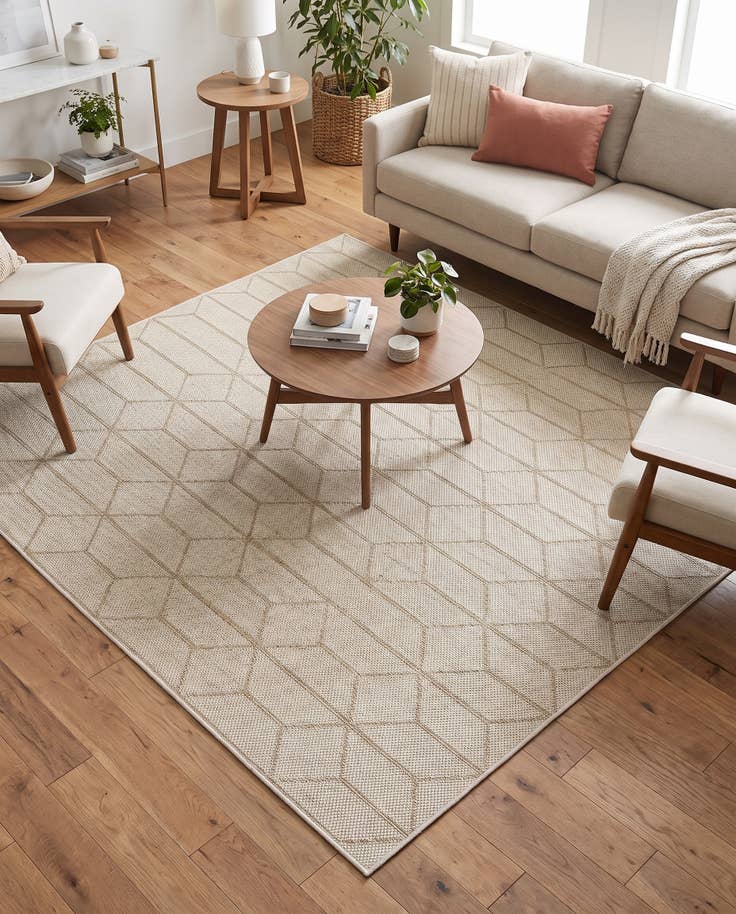 Detail image of 7' 10 x 7' 10 Easy-Clean Trellis Indoor / Outdoor Square Rug