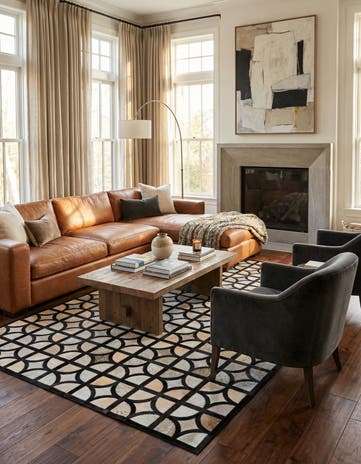 5' 2 x 7' 6 Cowhide Rug