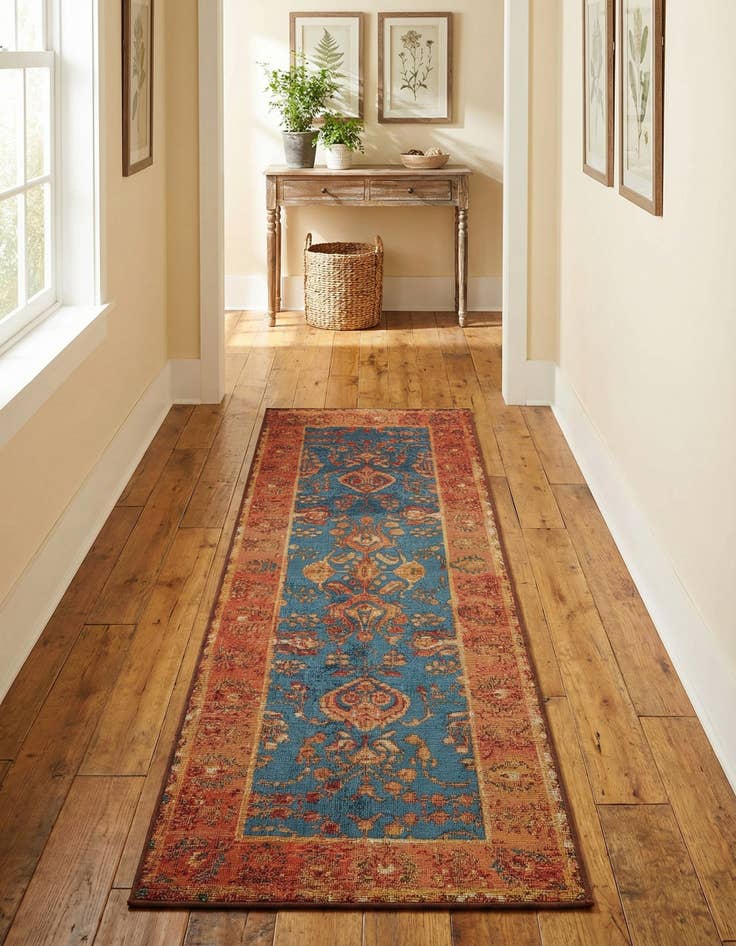 Detail image of 2' x 6'  Washable Traditional Indoor / Outdoor Runner Rug